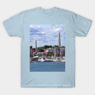 Boston MA - Marina With Bunker Hill Monument in Distance T-Shirt